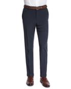Standard-fit Striped Seersucker Trousers, Navy