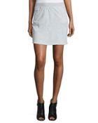 Cotton Terry Pencil Skirt, Gray