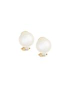 Belpearl 14k White Freshwater Pearl & Diamond Stud Earrings, Women's