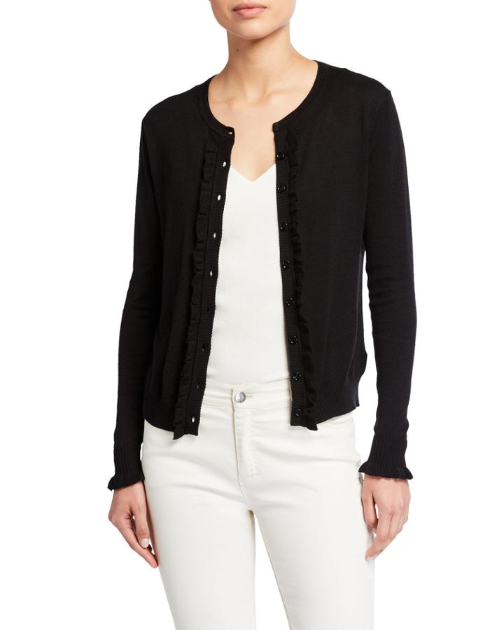 Ruffle Button-down Cardigan