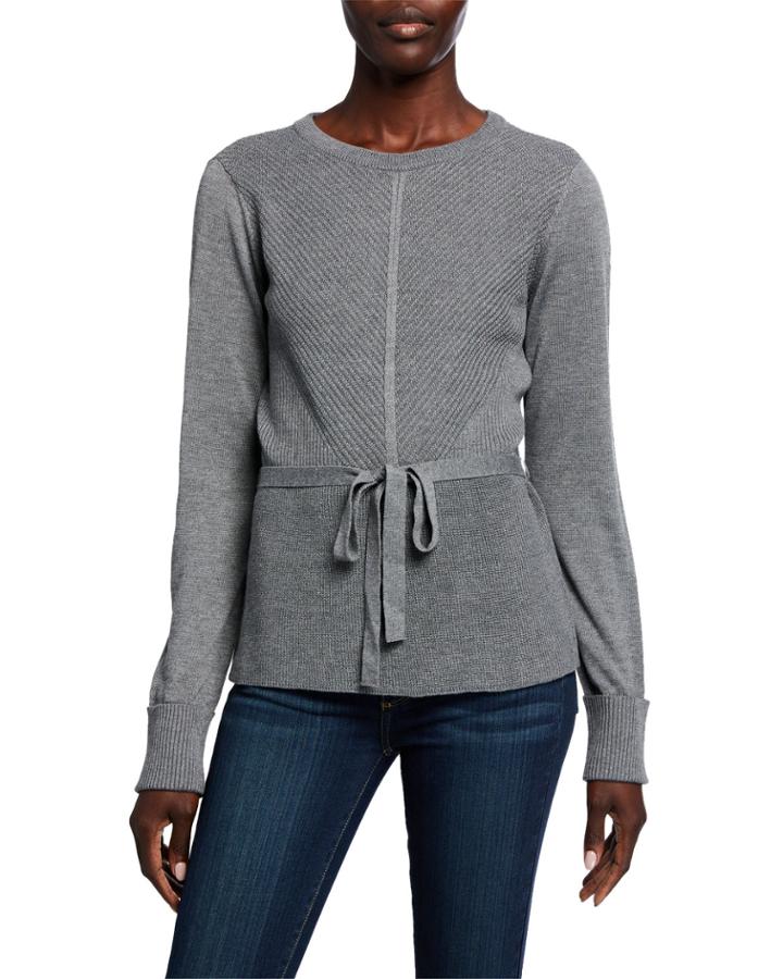 Belted Ribbed Top
