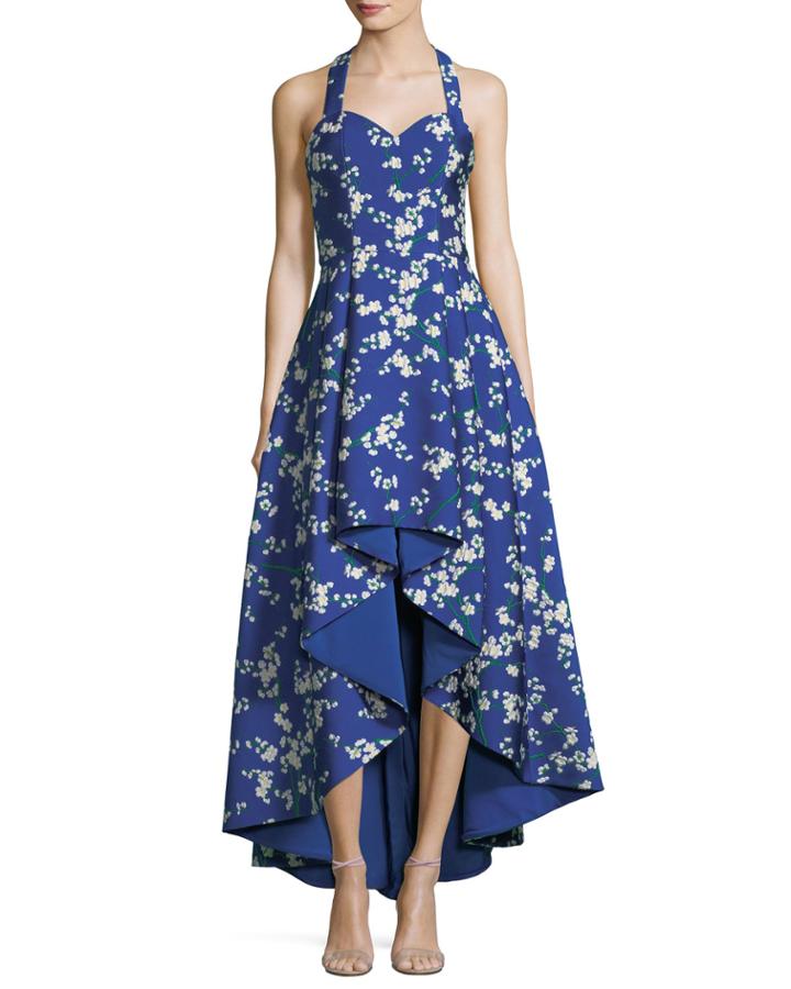 Harper Sweetheart Floral-print High Low Evening Ball Gown
