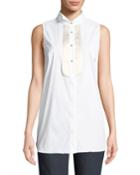Sleeveless Satin Plastron