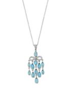 18k White Gold London Blue Topaz & Diamond Infinity Necklace