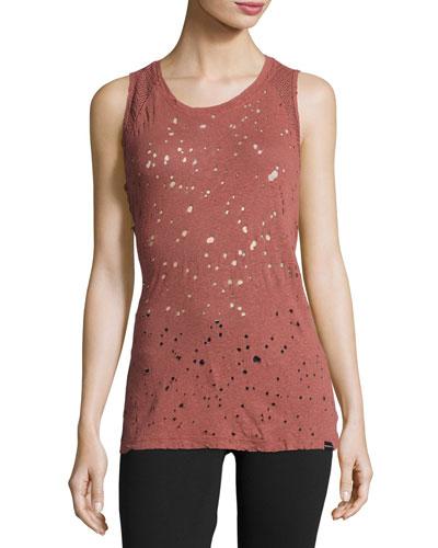 Chord Open-back Distressed Top,