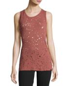 Chord Open-back Distressed Top,