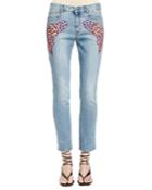 Stella Mccartney Skinny Boyfriend Jeans With Appliqus, Women's, Size: 27/us6,