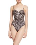 Leopard-print Bustier One-piece