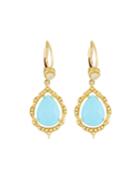 18k Gold Turquoise & Diamond Drop Earrings
