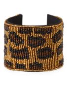 Leopard Beaded Cuff Bracelet