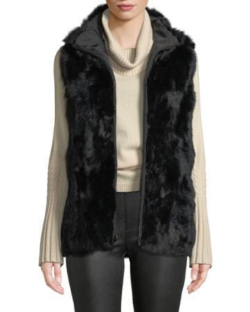 Reversible Fur-to-nylon Vest