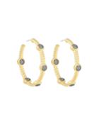 Gilded Cable Twisted Pave Station Hoop Earrings