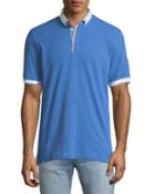 Shaped-fit Contrast-trim Button-collar Polo