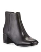 Cyrus Low-heel Leather Booties