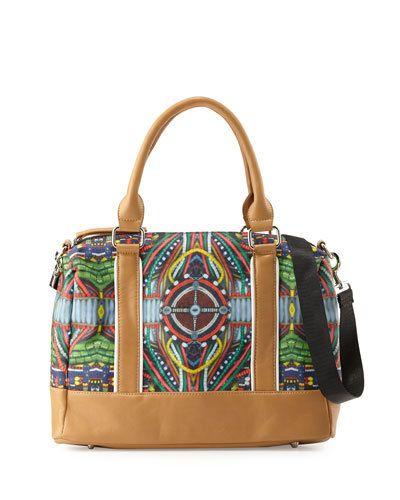 Iman Printed Satchel Bag,