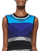 Ohne Titel Chevron-pattern Knit Crop Top, Women's, Size: X-small, Blue Combo