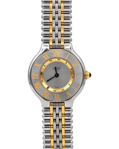 Pre-owned 28mm Must De 21 Bracelet Watch, Two-tone