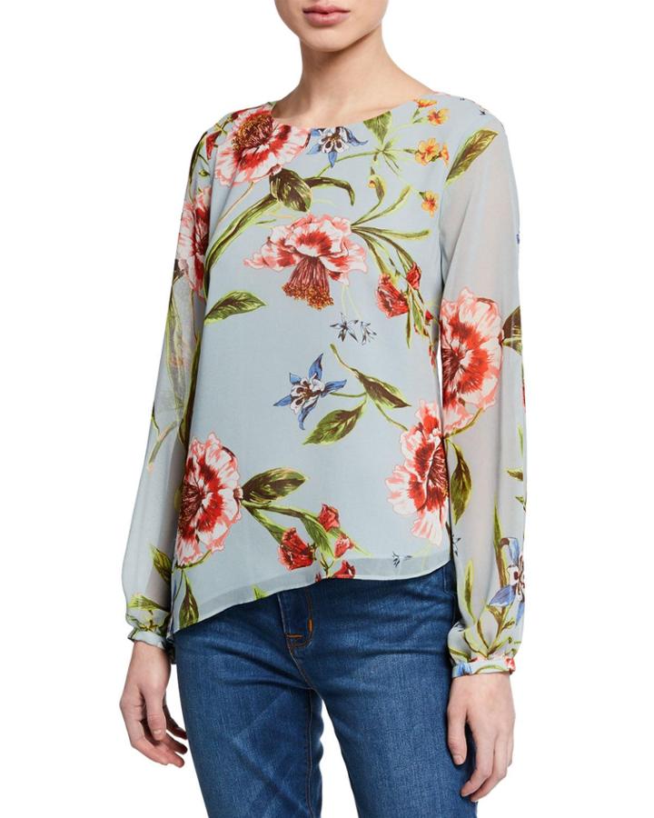 Susana Floral Asymmetric Top