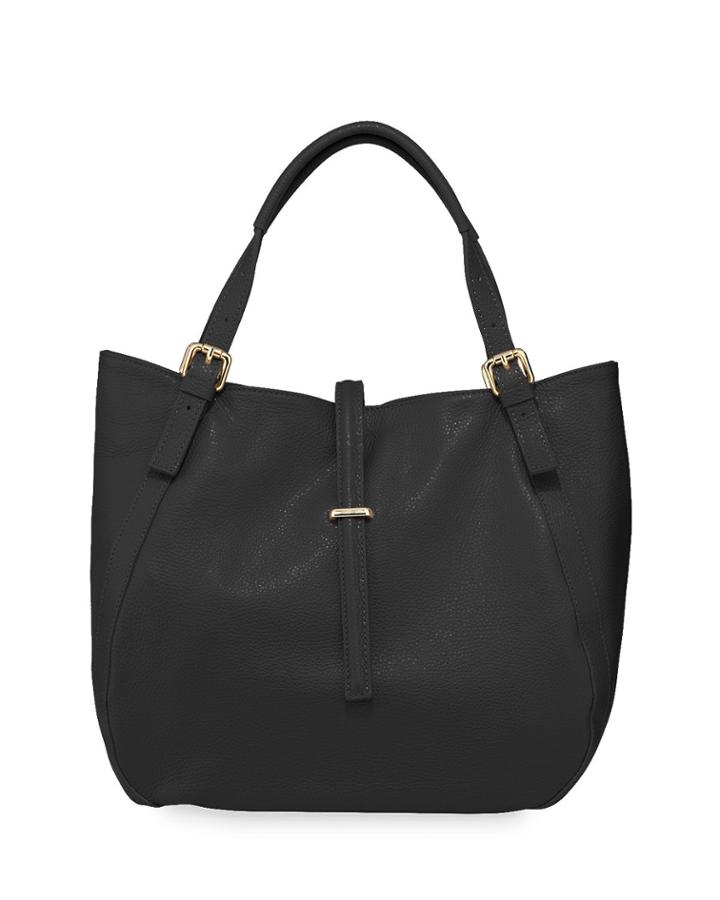 Slouchy Leather Top Handle Tote Bag