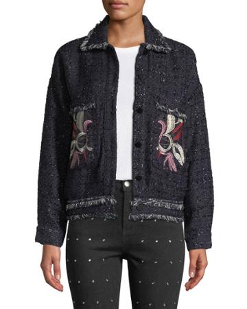Takeo Floral Embroidered Oversized Jacket