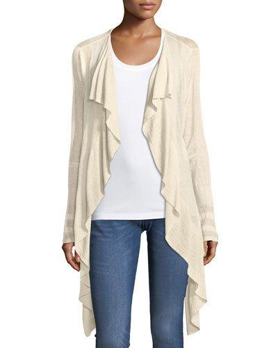 Ruffle Wave-knit Cardigan