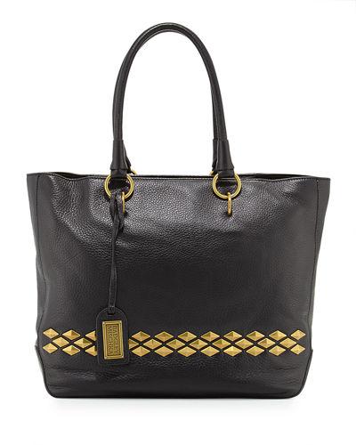 Carol Studded Leather Tote Bag