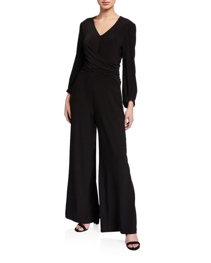 Cross-front Wide-leg Jumpsuit