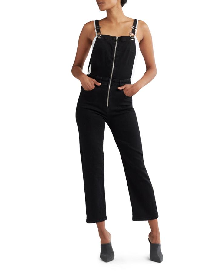 Avalon Zip-front Cropped Coverall Denim Jumpsuit