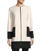 Amaya Colorblocked Topper Jacket, Neutral