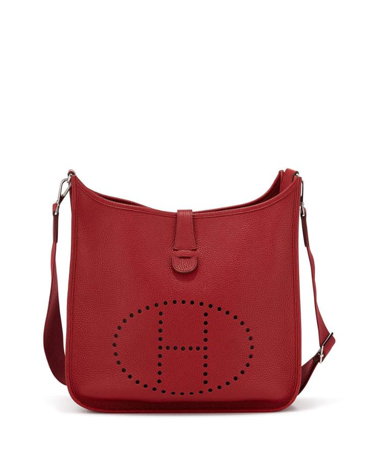 Preowned Evelyne Iii Pebbled Leather Crossbody Bag, Red