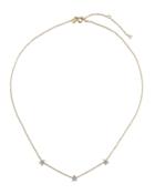 14k Gold Diamond 3-flower Necklace