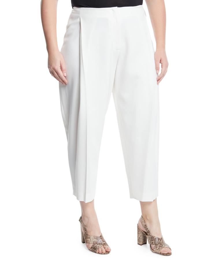 Pleated Wide-leg Ankle Pants, Peach Sorbet, Women's