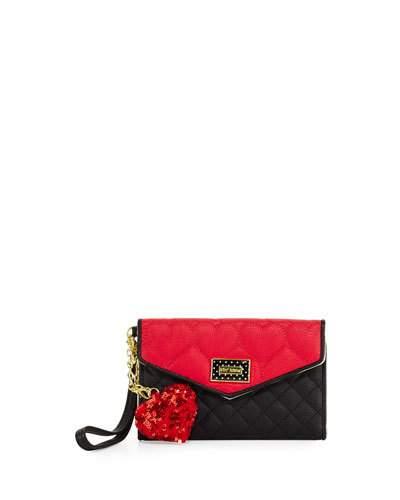 Be Mine Quilted Flap Wallet, Red