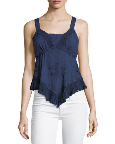 Cold-dyed Embroidered Tank