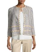 Aisha 3/4-sleeve Playa Tweed Jacket,