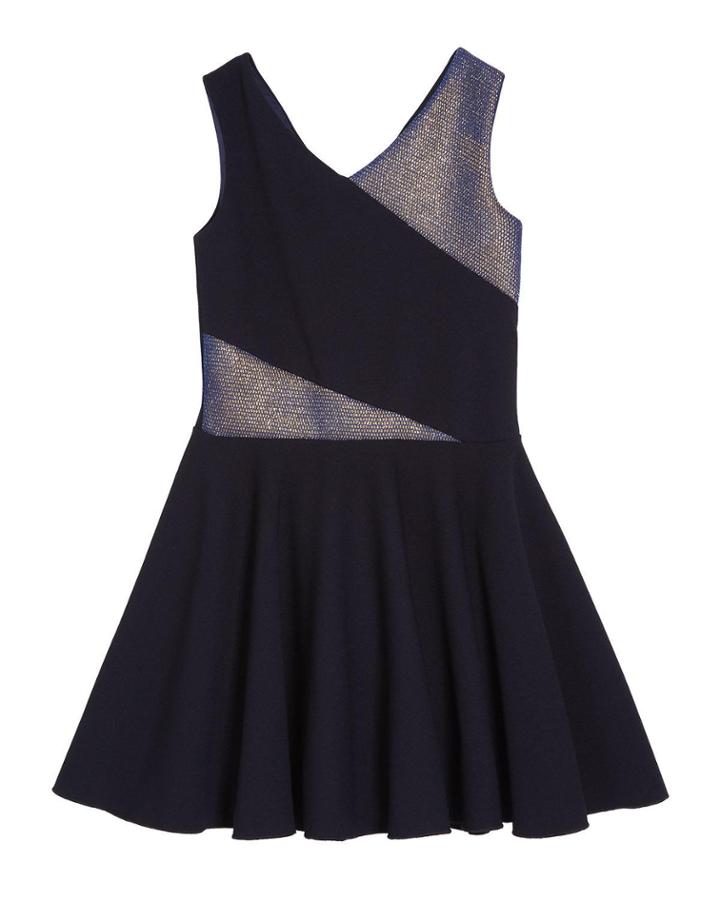 Metallic Accent V-neck Dress,