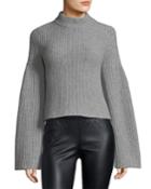 Mock-neck Trumpet-sleeve