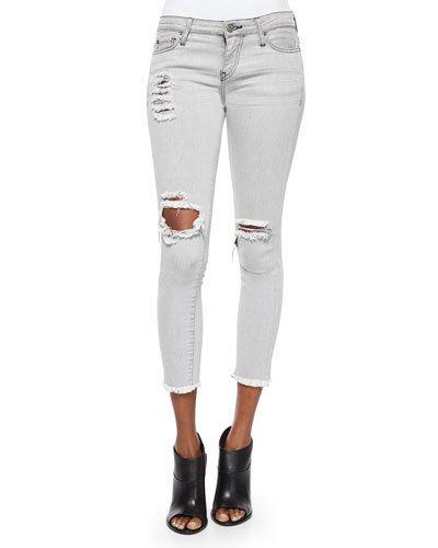 Jarod Distressed & Ripped Denim Cropped Jeans