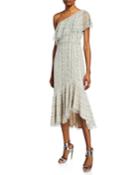 Beaded One-shoulder High-low