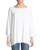 Cross Applique Boat-neck Batwing Jersey Tunic