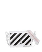 Mini Striped Flap Crossbody Bag With Binder Clip