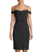 Off-shoulder Crepe Cocktail Dress