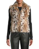 Animal-print Rabbit Fur Vest