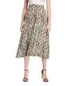 Statement Snake-print Pleated