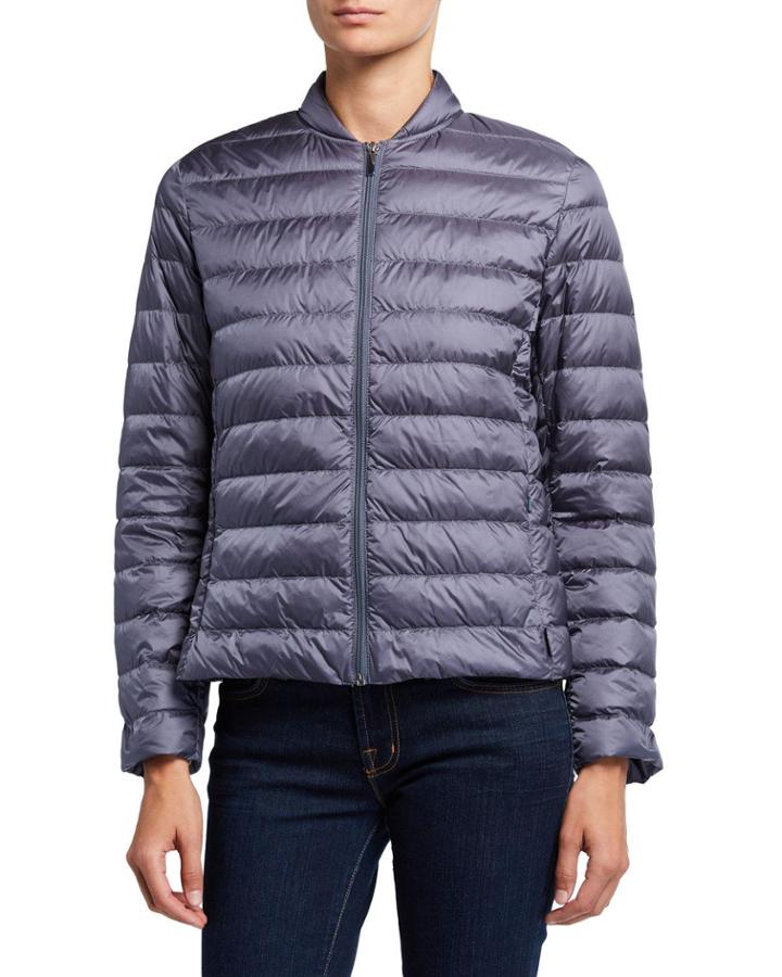 Channel Quilted Zip-front Jacket