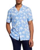 Men's Palm Tree Print Short-sleeve