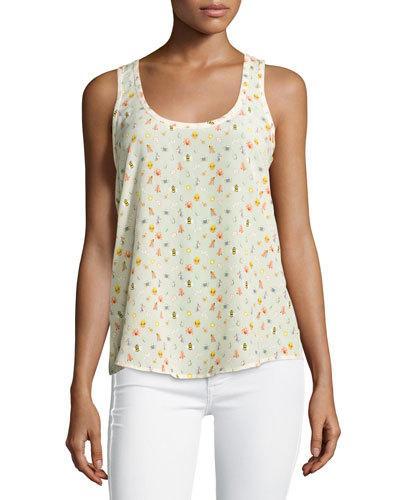 Annabeth Garden-print Silk Tank, New