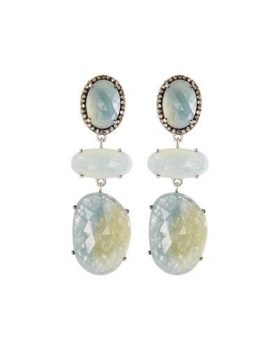 Triple Sapphire Drop Earrings