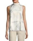 Maren Mock-neck Sleeveless Blouse