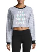 Slouchy Cropped Graphic Sweatshirt,
